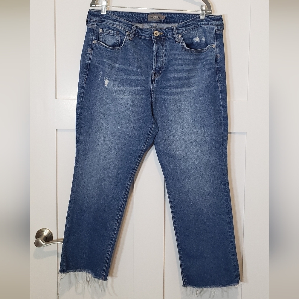 Torrid Size 16R Stovepipe Straight Classic Denim Hi-Rise Jeans Lightly D…
